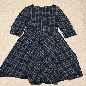 Plaid mini Dress in Navy and White, European brand size M